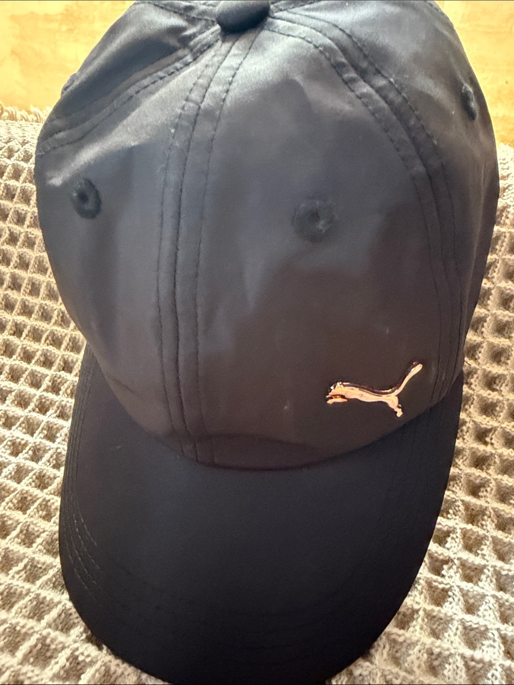 Puma Black Cap with Metallic Gold Logo